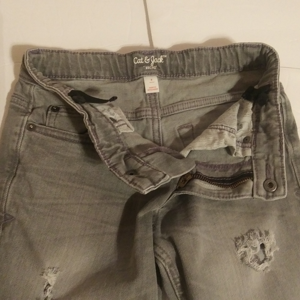 Cat & Jack boy's distressed gray jeans sz 8 - Picture 6 of 8